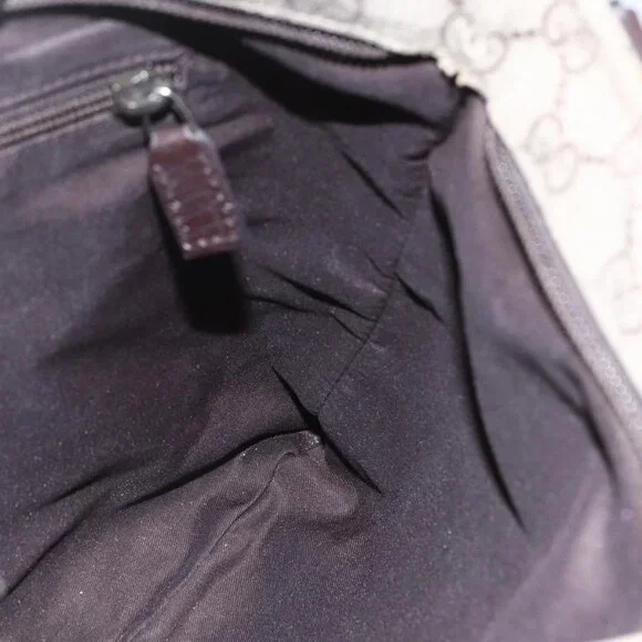 GUCCI GG Supreme Shoulder Bag PVC Beige Silver Auth 151520 - Picture 12 of 16